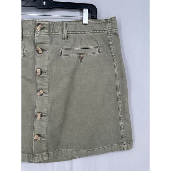 American Eagle Skirt Womens 18 Olive Green Mini Button Denim - Picture 5 of 7